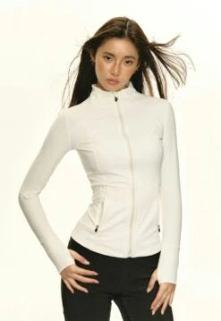 Skinny Mock Neck Zip-Up Running Jacket 17 Skinny Mock Neck Zip-Up Running Jacket -Modern Wear Shop e3376ea80255a44eaff9246437f6dd00