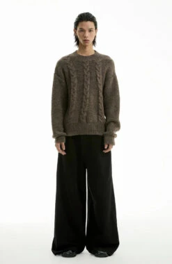 Cable Knit Crewneck Ribbed High-Hem Sweater 14 Cable Knit Crewneck Ribbed High-Hem Sweater -Modern Wear Shop e3a60e059523d1a83b7955340583c99b