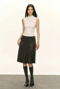 Ribbed Mock Neck Sleeveless Tank Top -Modern Wear Shop e3ef647bbb6e9f345481bcdb128feb8c