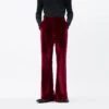 Straight Leg Semi-Flare Velvet Trousers