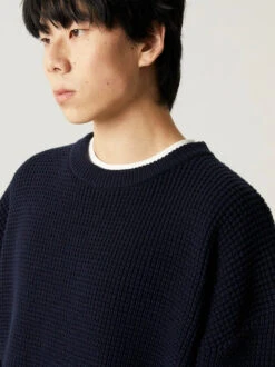 Oversized Crewneck Waffle-Weave Knit Sweater -Modern Wear Shop e4533d45f6bfc7b73942870511c81472