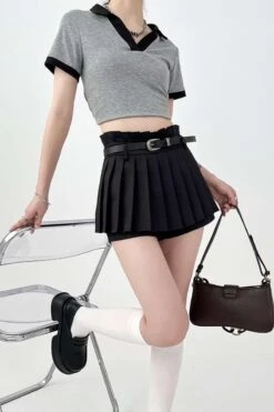 Pleated Skort Mini Skirt -Modern Wear Shop e4877dae0e66b017163c3123bac10322