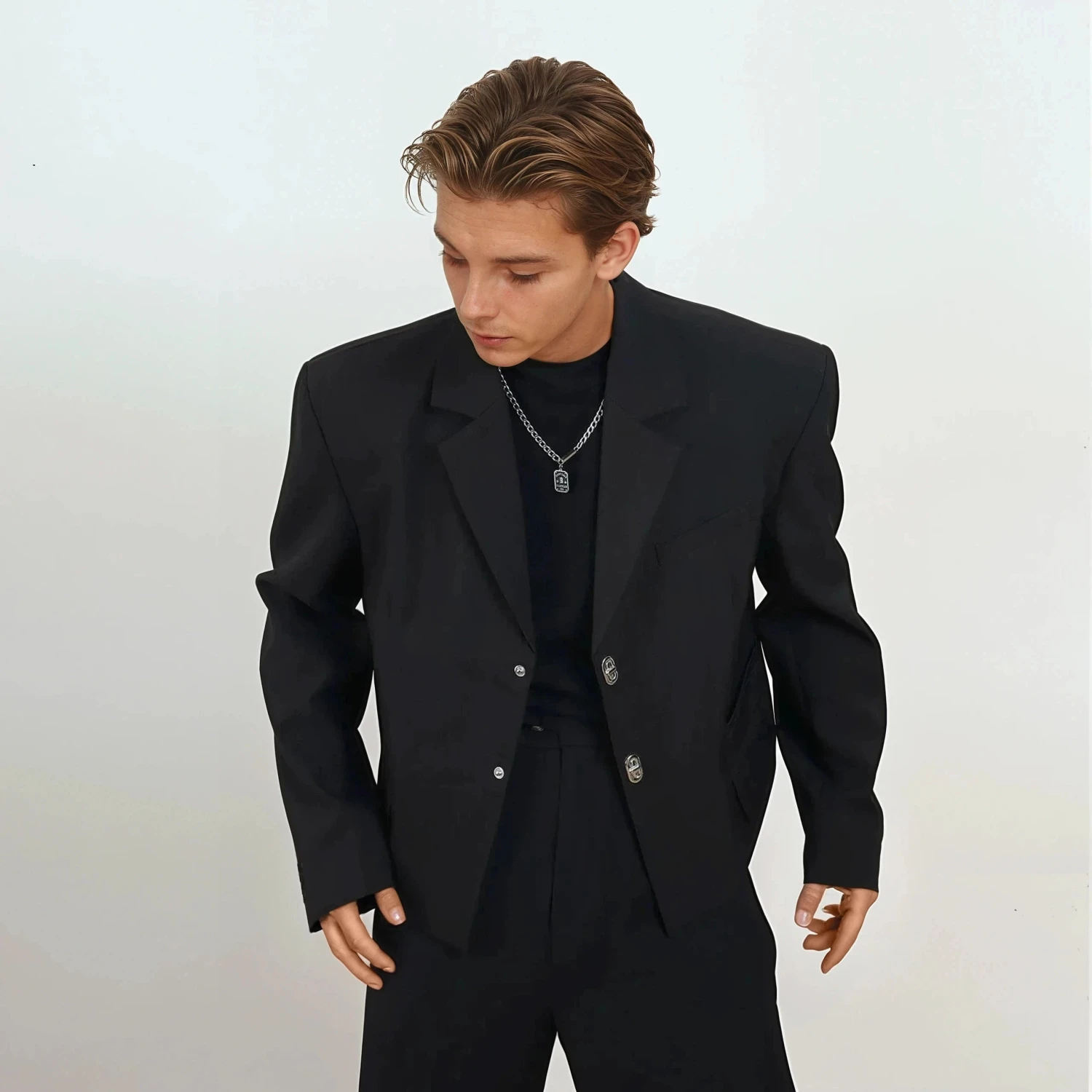 Structured Blazer With Carabiner Buckle Closures 7 Structured Blazer With Carabiner Buckle Closures - Image 7