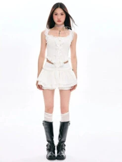 Layered Ruffle Waistband Mini Skirt -Modern Wear Shop e53448d0dcdb3d8afe6396b7ba3f0526