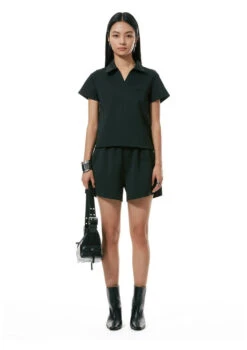 Flare Embroidered Elastic Waistband Sweatpant Shorts -Modern Wear Shop e5d7c39eaa0b05cc52da43bcc3cbbf15