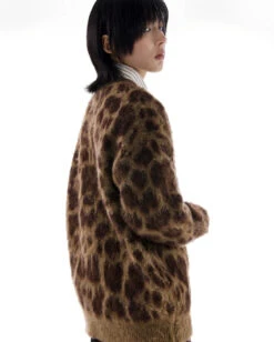 Animal Print Ribbed Trim Fuzzy Cardigan -Modern Wear Shop e6193c08625198b8f1604cc90a43228a