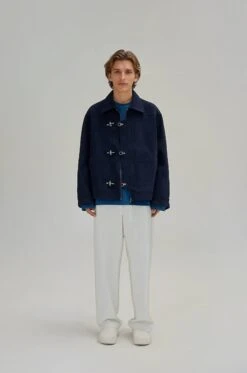 Fireman Clasp-Buckle Corduroy Collared Jacket -Modern Wear Shop e6a8b3da22c3f2926bbc6667674c0913