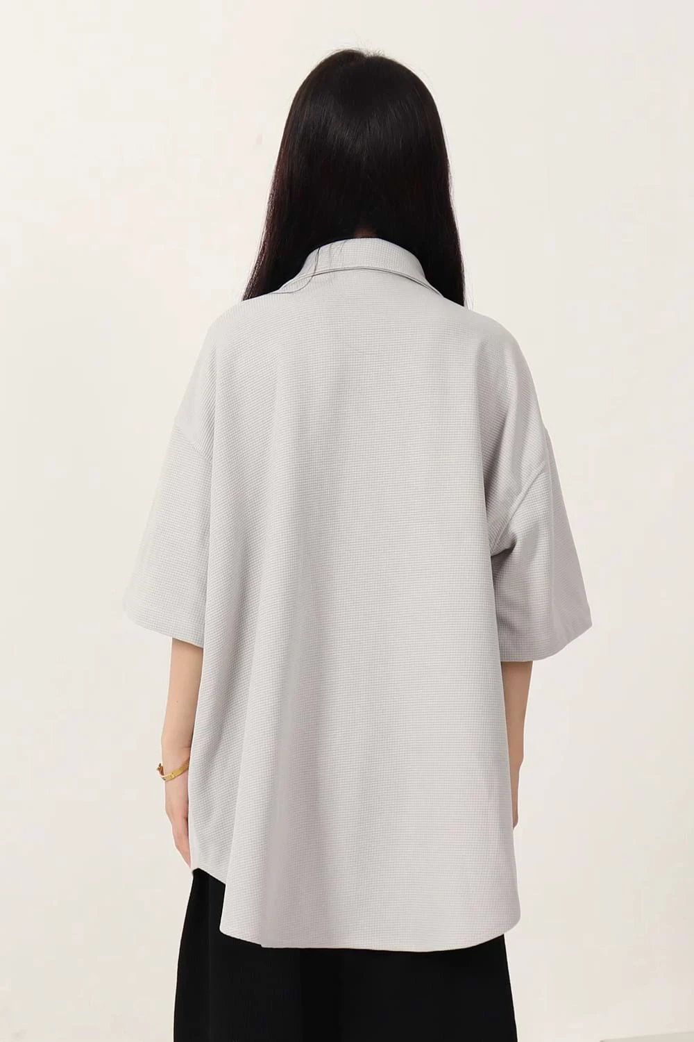 Waffle Texture Oversized Button Shirt 15 Waffle Texture Oversized Button Shirt - Image 15