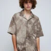 Tie-Dye Short Sleeve Button Shirt With Chest Pocket