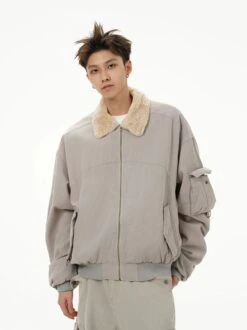 Fleece Lined Collar Zip-Up Bomber Jacket 24 Fleece Lined Collar Zip-Up Bomber Jacket -Modern Wear Shop e6f12833f993255300429e716ceb47cc