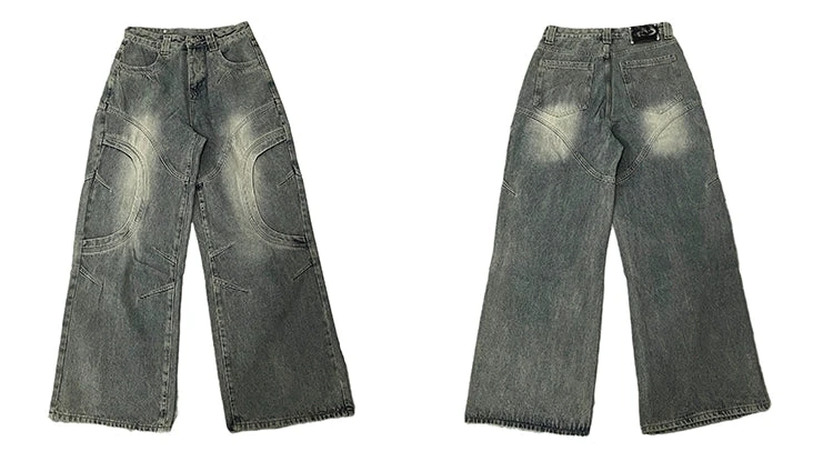 Vintage Sand Wash Wide-Leg Jeans With Stitch Detail 14 Vintage Sand Wash Wide-Leg Jeans With Stitch Detail - Image 14