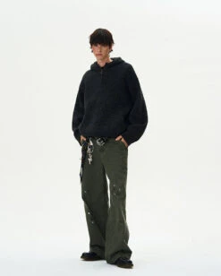 Funnel-Neck Hooded Knit Double-Zip Jacket -Modern Wear Shop e7086c987a8c3e3bb60a1137a3072acd