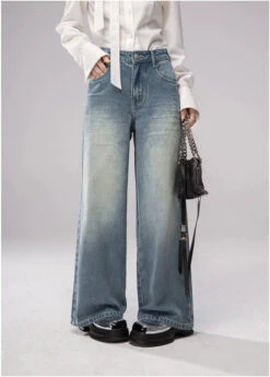 Straight Leg Faded Wash Minimal Jeans -Modern Wear Shop e70b18c92fd13c03ed869c6813eebc61