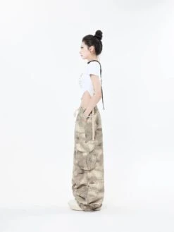 Faded Camo Baggy Cargo Pants With Drawstring -Modern Wear Shop e73bfad7e4ed7b8ebc7186b51886a4b1