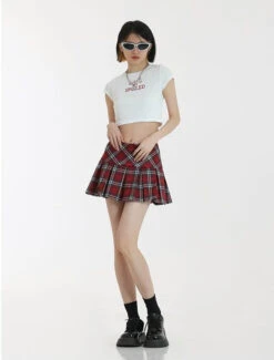Plaid Tiered Pleated Mini Skirt -Modern Wear Shop e765ae1c4cb697e17f8da679285a2a5d