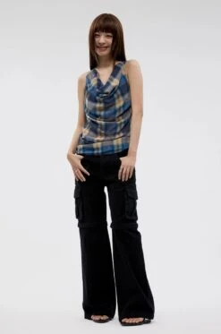 Plaid Cowl Neck Sleeveless Top -Modern Wear Shop e77d0b0e84fb70586ae886e081f81491 1