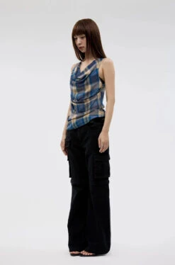 Plaid Cowl Neck Sleeveless Top -Modern Wear Shop e77d0b0e84fb70586ae886e081f81491