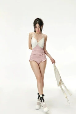 Ruffled Hem Textured Two-Tone One-Piece Swimsuit 16 Ruffled Hem Textured Two-Tone One-Piece Swimsuit -Modern Wear Shop e7f1d6d8f4496ca957a5e03343453846