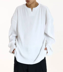 Oversized Ribbed V-Neck Pullover Long Sleeve Tee 14 Oversized Ribbed V-Neck Pullover Long Sleeve Tee -Modern Wear Shop e7fc6ece4e983f66426c4c1f40090946