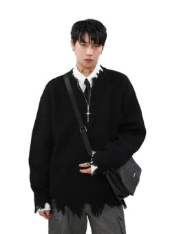 Distressed Ribbed Hem Half Cross Zip Fuzzy Sweater 17 Distressed Ribbed Hem Half Cross Zip Fuzzy Sweater -Modern Wear Shop e813ae5b38ea0146cb87d63c6f425b82