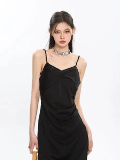 Slim Draped Neckline Sleeveless Maxi Dress -Modern Wear Shop e8730933ad3ea7bb40e616dc3a9ae941