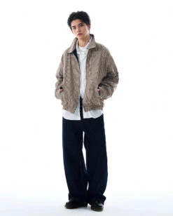 Oversized Houndstooth Reversible Zip Jacket With Elastic Trim 18 Oversized Houndstooth Reversible Zip Jacket With Elastic Trim -Modern Wear Shop e88b9b4d4cf9c3f1a5d4192f89bd0a84