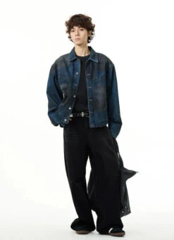 Wide-Fit Ombre-Effect Denim Jacket 12 Wide-Fit Ombre-Effect Denim Jacket -Modern Wear Shop e89908e0b77fcc793ba5cb39f5db1e75