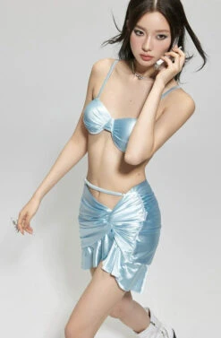 Satin Ruched Bikini Top With Wrap Skirt Set 22 Satin Ruched Bikini Top With Wrap Skirt Set -Modern Wear Shop e8af5ac823f1373ad74eced4c96e1bfa