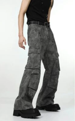 Faded Camo-Wash Multi-Pocket Cargo Trousers -Modern Wear Shop e8b9fee15302c77981f9a5599e7788ea