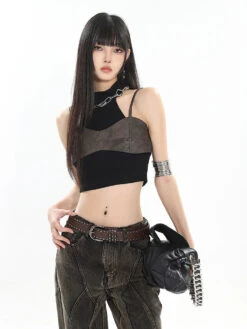 Mock Two-Piece Faux Leather Halter Cropped Tank Top -Modern Wear Shop e8d8646a68c585e2347c0b4650b71932 474a1a7a 5955 4946 abce 84139d9cd05f