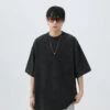 Oversized Acid Wash Tee With Drop Shoulders