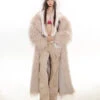 Faux Fur Longline Hooded Coat