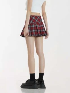 Plaid Tiered Pleated Mini Skirt -Modern Wear Shop e95354ac868fade1af6ec3918787d499