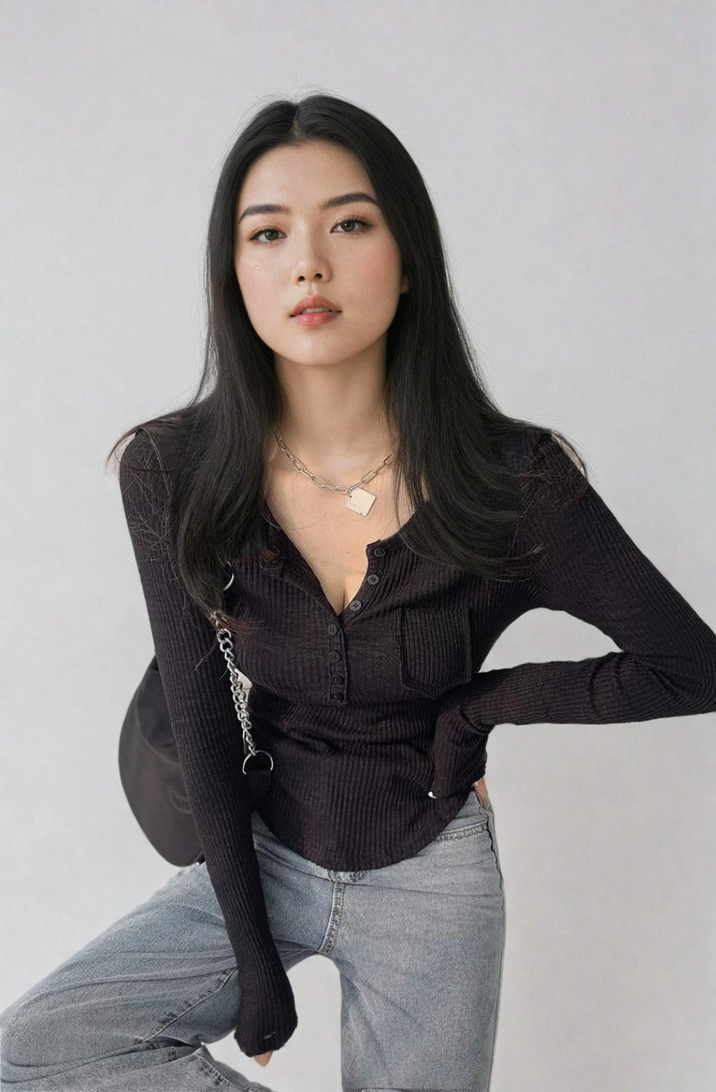 Extra Slim Ribbed Henley Tee 14 Extra Slim Ribbed Henley Tee - Image 14