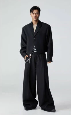 Oversized Mid-Crop Single-Button Notch Lapel Blazer -Modern Wear Shop eWdf2ly0bbRgZ9A