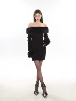 Off-Shoulder Faux Fur Trim Mini Dress -Modern Wear Shop ea80be7f41ab551cc5504e7563ed94c4 42c3ab26 55ee 480b bb95 0f937fff915d