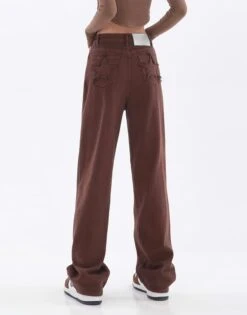 Star Patchwork Pockets Straight Jeans -Modern Wear Shop ea9f913659ba4c85bbe8c14f719b1142