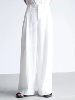 Wide Leg Pleated Front Lightweight Trousers