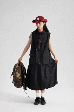 High-Waisted Pleated Balloon Midi Skirt -Modern Wear Shop eb5b6126ce03fd8398faa2ef2002c28b