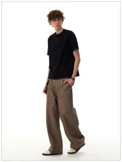 Sailor Button Wide-Leg Trousers With Structured Seams -Modern Wear Shop eb7c0f3ebf1faddec4b23d0d58a96ed4