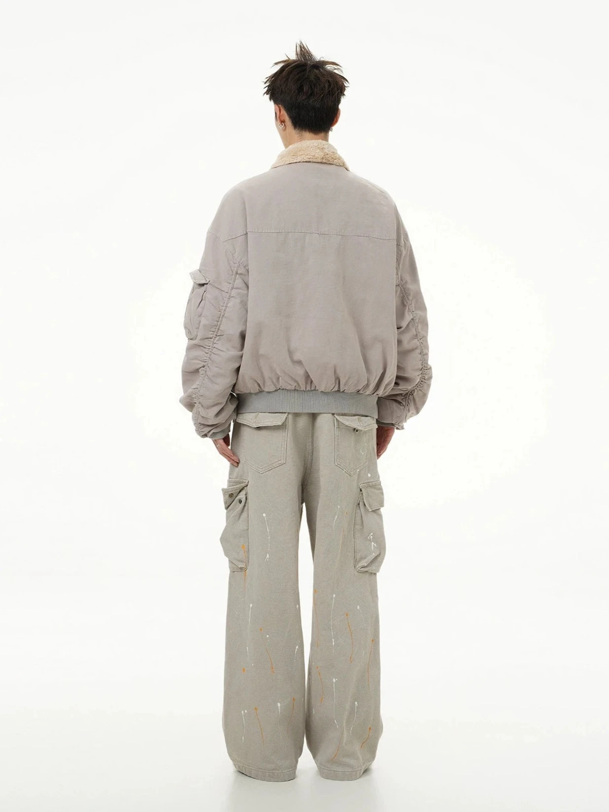 Fleece Lined Collar Zip-Up Bomber Jacket 16 Fleece Lined Collar Zip-Up Bomber Jacket - Image 16