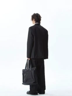 Double Breasted Structured Shoulder Blazer With Wide Lapel -Modern Wear Shop ebd07aad56d54ece175cfc84b8f13a6b