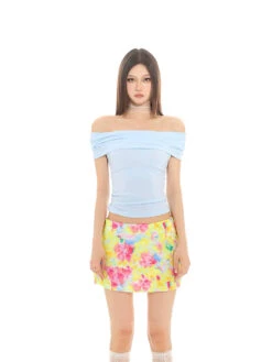 Skinny Off-Shoulder Ruched Crop Top -Modern Wear Shop ecd048a24b88d21b86447a22da215b09