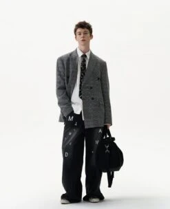 Oversized Distressed Hem Plaid Double-Breasted Blazer -Modern Wear Shop ecdaa98ceddfa7bc0ccec1a6bbcb03bf