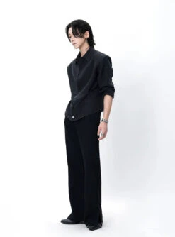 Structured Button-Up Shirt With Cinch Side Detail -Modern Wear Shop ecf6fcbb379ccf83a733410240636318