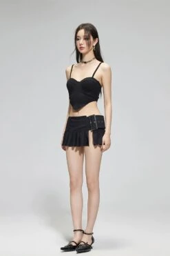 Textured Bustier Bikini Top With Belted Skirtini Set -Modern Wear Shop edae0da7e77f4abe057771d446aa26da