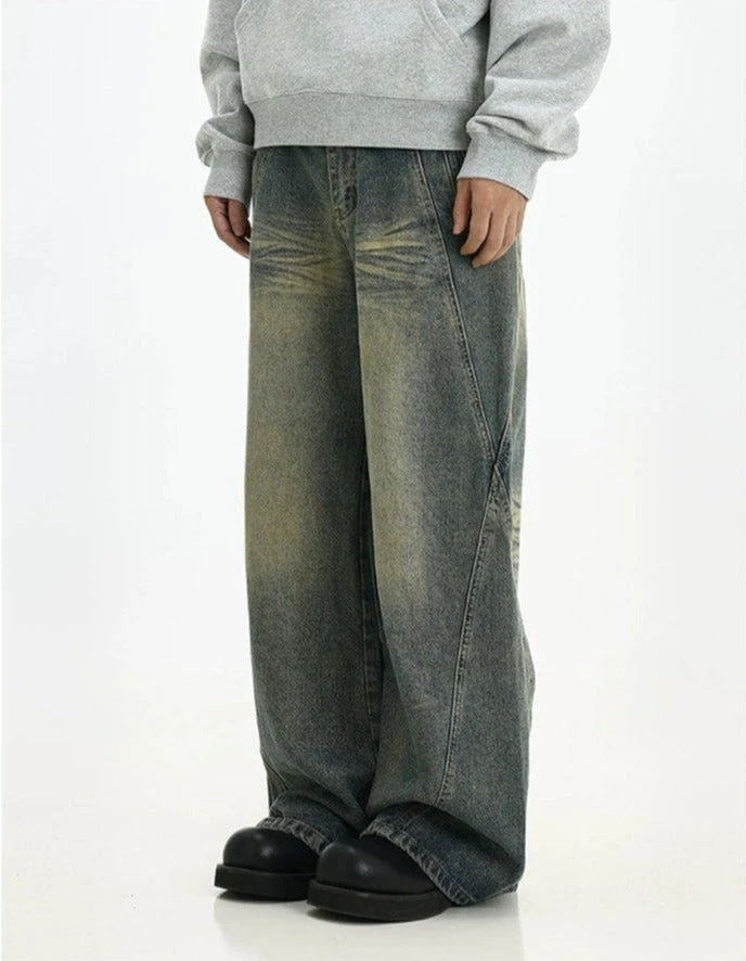 Vintage Wash Straight Leg Denim Jeans 4 Vintage Wash Straight Leg Denim Jeans - Image 4