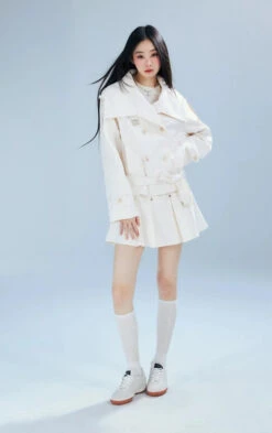 Double-Breasted Cropped Trench Coat With Belt Detail -Modern Wear Shop eea837a5cf8b43c9e6b14e8aaa72c329