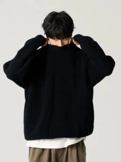 Oversized Crewneck Waffle-Weave Knit Sweater -Modern Wear Shop eeaa589df3ccb0cc1922cb612dc871c8