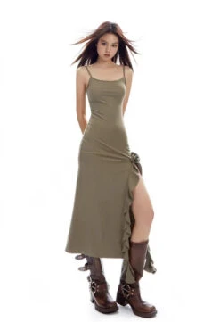 Sleeveless Bodycon Midi Dress With Side-Split Rose Detail 20 Sleeveless Bodycon Midi Dress With Side-Split Rose Detail -Modern Wear Shop ef16057b363f03f8d19dd480ae7eff14